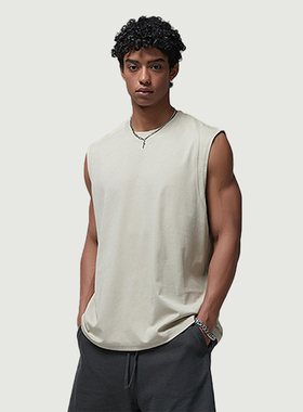 纯色背心男潮牌美式高街速干篮球健身运动休闲宽松坎肩无袖T恤夏