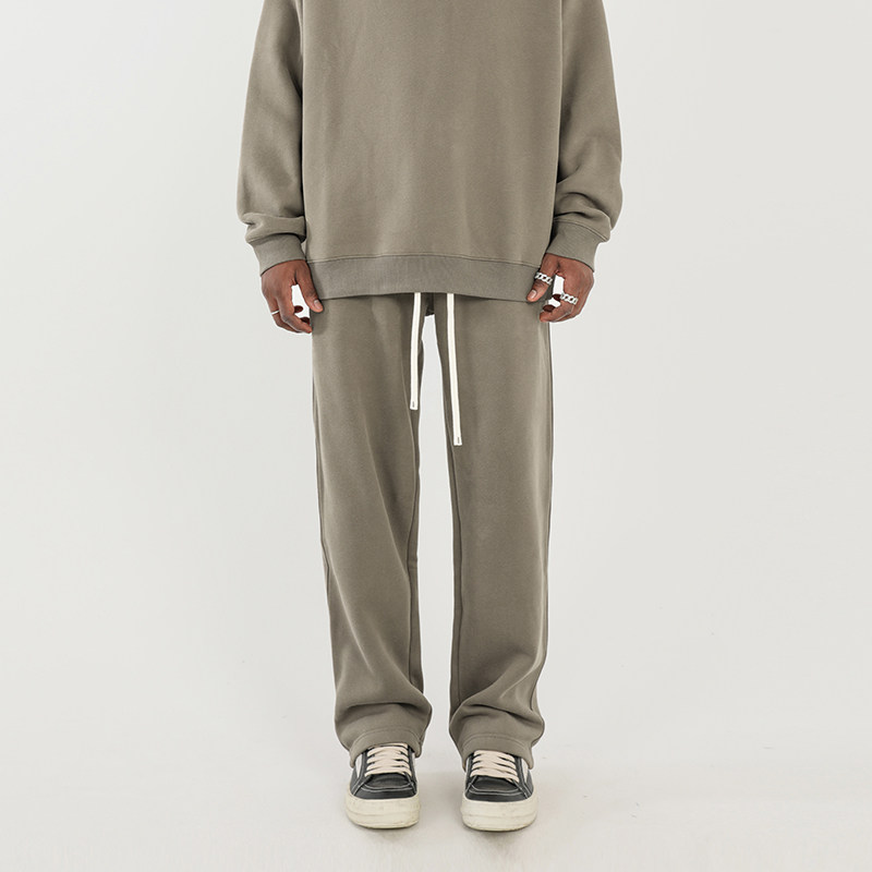 350G加绒卫裤纯色宽松直筒休闲裤