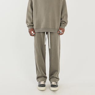 子宽松直筒休闲裤 350G重磅加绒卫裤 男潮牌高街KANYE百搭纯色长裤