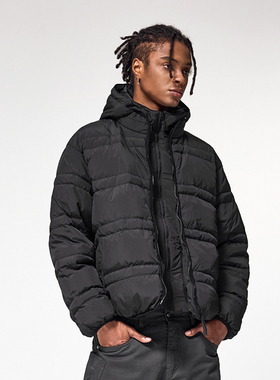 3M防泼水可拆卸羽绒服男潮牌设计感90白鸭绒保暖宽松连帽夹克外套