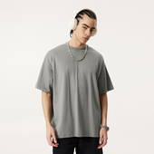 健身纯棉宽松半袖 180G凉感运动纯色T恤男短袖 潮牌休闲百搭基础款