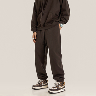 秋季 440G重磅毛圈纯色束脚卫裤 宽松百搭休闲裤 运动裤 男潮牌基础款