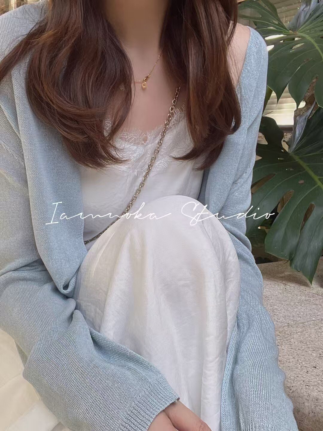 iamnoka 冰蓝色冰丝外套