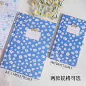 金谷本小清新碎花记事本横线笔记本A5硬面抄记事本48K便携本随身