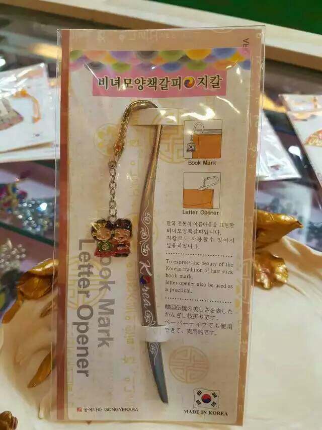 韩国民俗书签旅游纪念礼品/韩式书签/书标/簪子两用书签/婚礼赠品