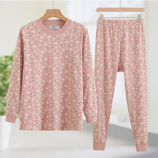 线衣线裤 春秋中老年妈妈纯棉薄款 长袖 女套装 保暖内衣全棉秋衣秋裤