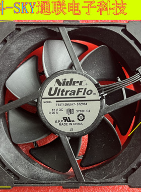原装全新NIdec T92T12MUA7-57Z994 12VDC 0.25A 4线PWM控制 风扇