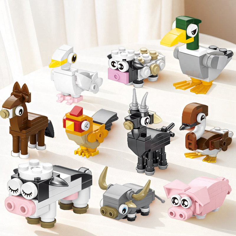 儿童卡通小动物拼图益智力开发拼装积木玩具男孩海洋昆虫系列礼物