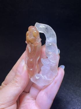 好记水晶各种颜色兔毛九尾狐吊坠纯手工雕刻项链毛衣链配饰送朋友