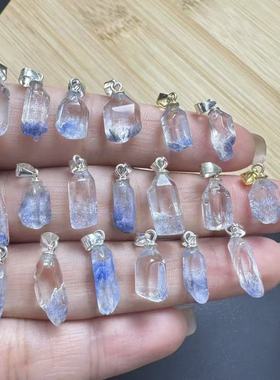 好记水晶蓝线石小吊坠s925银扣镶嵌清冷高级随机发送朋友家人闺蜜