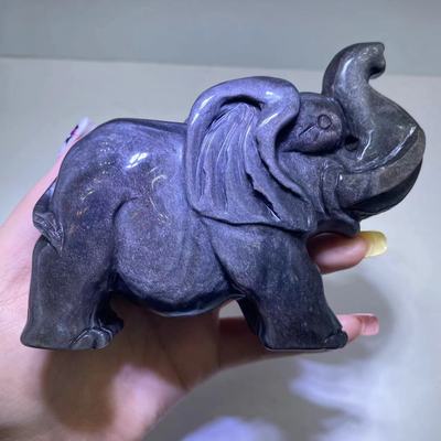 好记水晶银曜石龙长颈鹿佛像大象貔貅摆件家居装饰卧室客厅办公桌