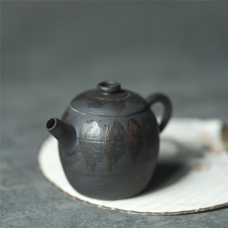 景德镇陶艺家创意陶泥茶壶敦实珠光壶厚重压手泡茶器功夫茶具单壶