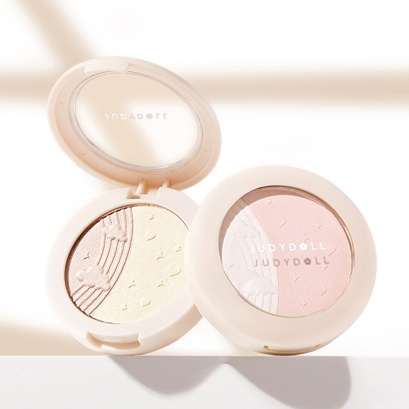 judydoll橘朵银河双色高光粉立体提亮钻石修容自然粉饼珠光哑光
