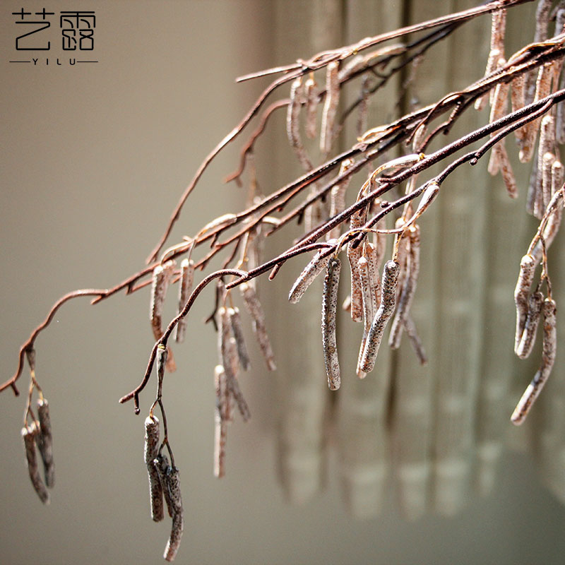 仿真花单支豆果批发婚庆家居客厅装饰假花灰色浆果仿真果子枝桑果