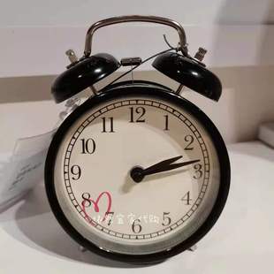 宜家IKEA 德卡/葡莉拉 闹钟时钟黑色装饰钟摆件迷你闹钟床头闹铃