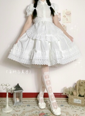 lolita刺绣纯棉制小裙 棉布半身打底裙 小蓬度防透裙 棉布打底裙
