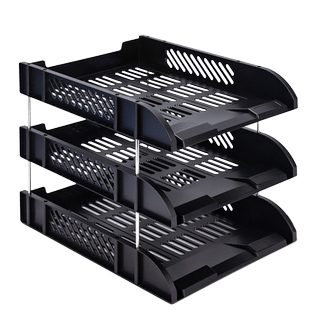 得力9209文件座三层文件框多层文件盘文件架桌面文件筐资料架