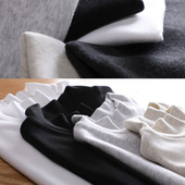 亲肤柔软 打底衫 日单客供面料纯白色黑色半高领长袖 T恤女内搭大码