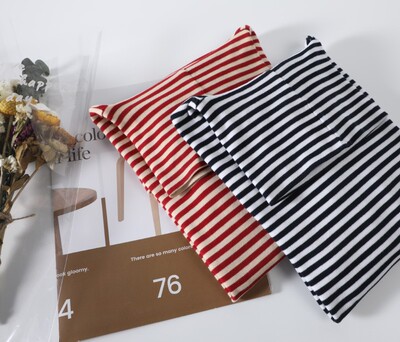 长袖日系常规条纹纯棉女柔软