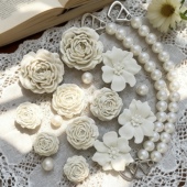 花卡扣骨白泡芙高级 饰配件鞋 洞洞鞋 配饰装