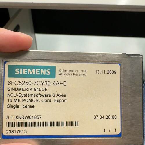 议价6FC5250-7CY30-4AH0 840D CNC NCU系统PCMCIA存储卡维修