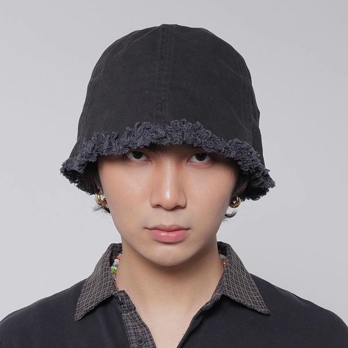 WORLDWIDE/日系复古水洗做旧毛边渔夫帽大头围显脸小盆帽水桶帽潮