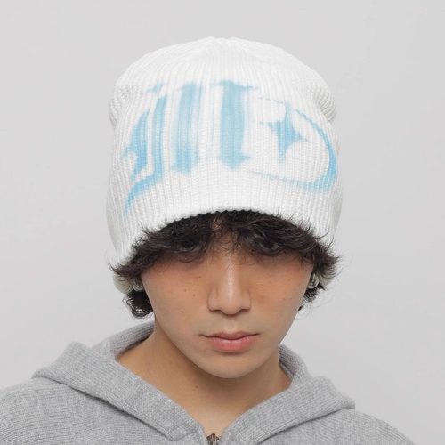 日系街头y2k亚文化喷绘毛线帽