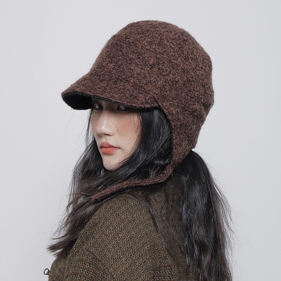 WORLDWIDE 冬季保暖户外双面戴纯色毛圈雷锋帽骑行滑雪护耳飞行帽