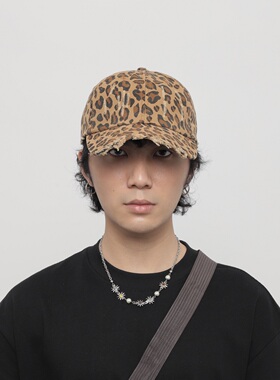 WORLDWIDE/美式复古街头豹纹棒球帽个性百搭做旧亚文化遮阳鸭舌帽