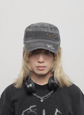 美式复古街头星星平顶帽鸭舌帽