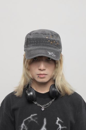 美式复古街头星星平顶帽鸭舌帽