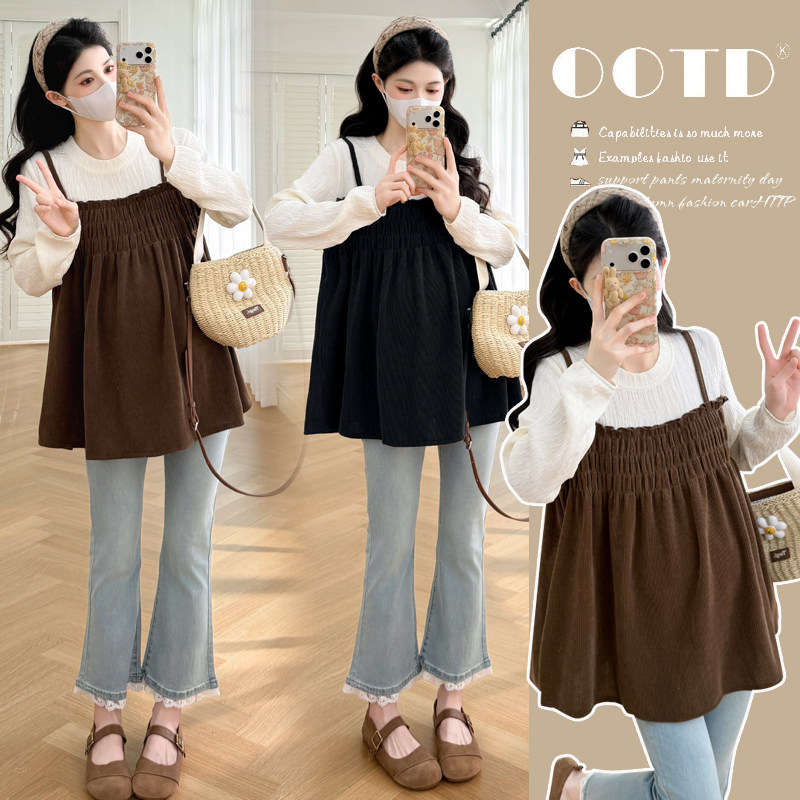 大码孕妇装上衣春装洋气遮肚长袖t恤时尚假两件宽松娃娃衫女200斤,孕妇装/孕产妇用品/营养,衬衫/雪纺衫,淘宝优惠券,粉丝福利购,淘宝优惠卷