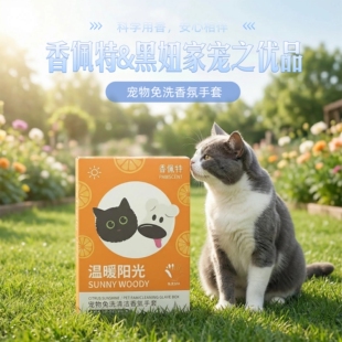 香佩特宠物猫狗免洗手套SPA手套香水氛保湿巾润毛足清洁祛味留香