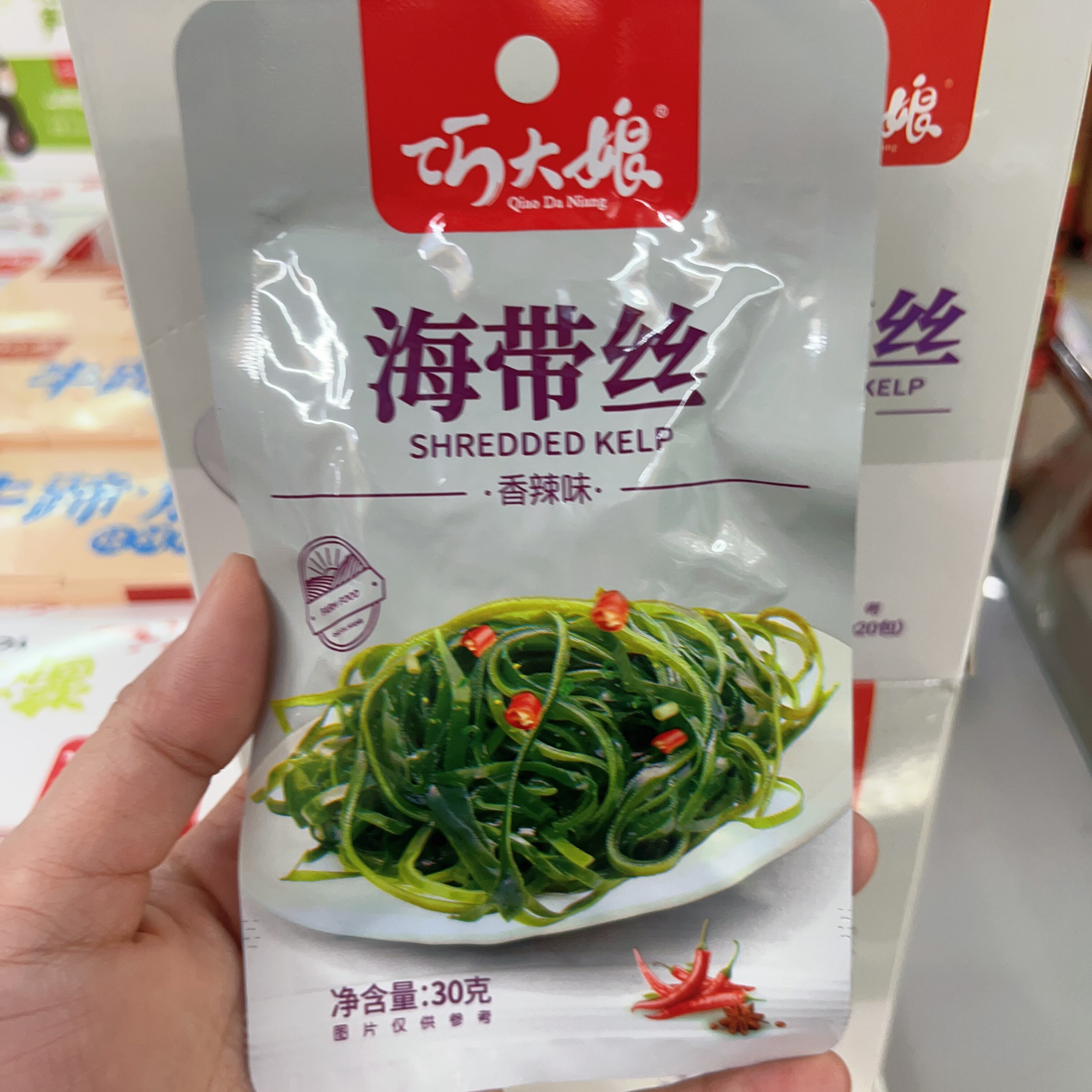巧大娘海带丝香辣味30克即食独立小包装休闲零食20包整盒包邮