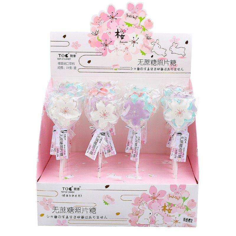 脱普兔子松鼠棒棒照片糖24支可爱造型创意61儿童节礼物糖果包邮