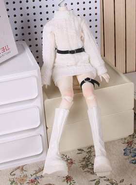 346分bjd128简约风白色高领毛衣