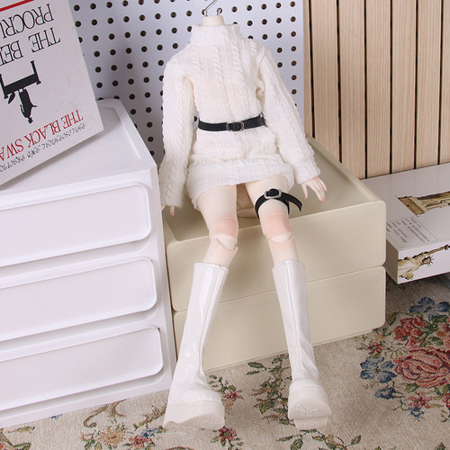 346分bjd128简约风白色高领毛衣