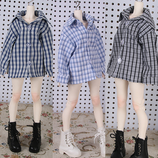 soomCD2代普四百搭秋季 6衣服学院风衬衫 单品格子 4娃娃3 BJD4分1