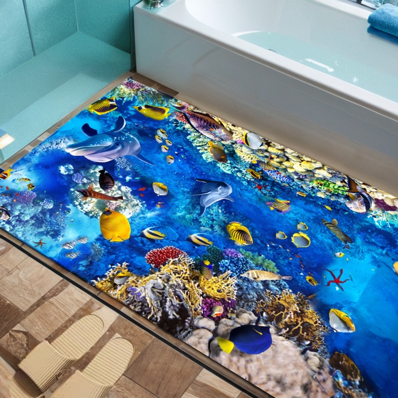 浴室硅藻泥地垫海洋系列3D漱口杯加厚猫砂盆小熊绿色tpe海底世界