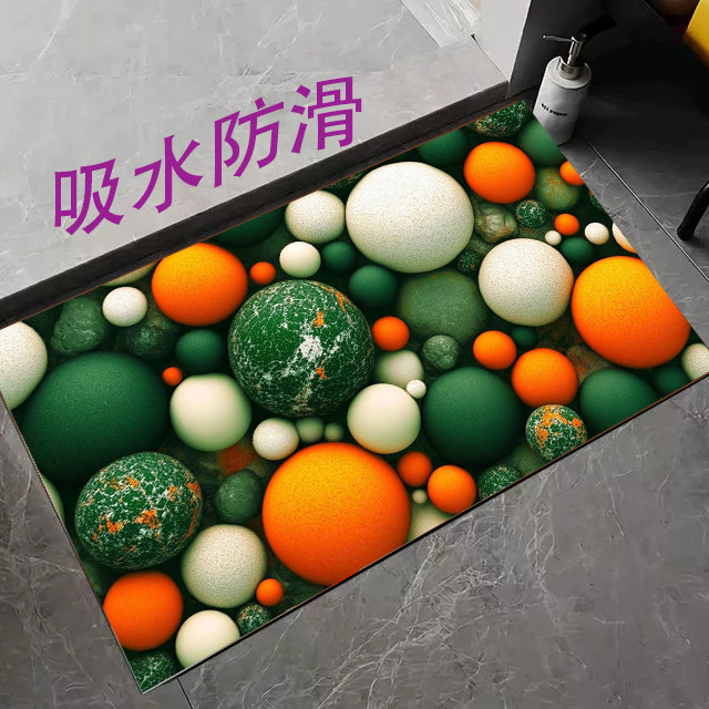 硅藻泥浴室地垫洗手间厕所卫生间门口吸水防滑脚垫子进门家用地毯