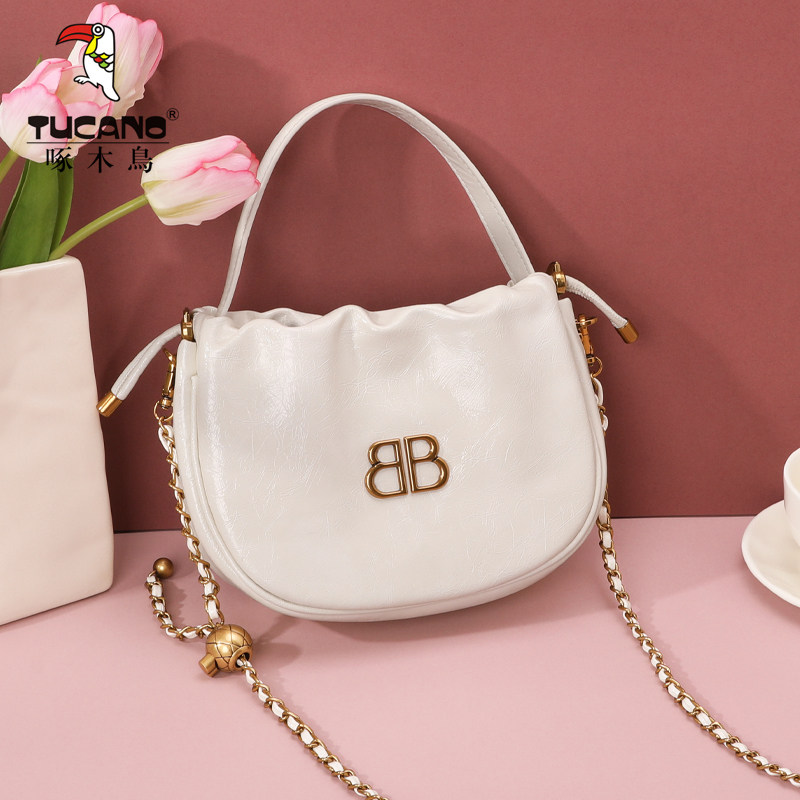 啄木鸟2025年新款云朵包百搭女单肩包斜挎包小众潮韩版褶皱小挎包,箱包皮具/热销女包/男包,通用款女包,淘宝优惠券,粉丝福利购,淘宝优惠卷