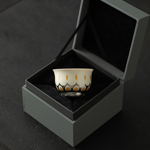 宋朴苏扬烨大师敦煌千佛主人杯品茗杯银莲花杯伴手礼盒装定制logo