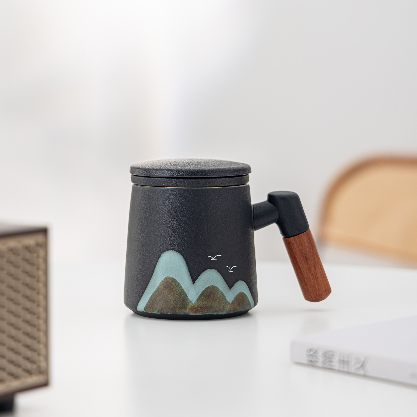 青山茶水分离泡茶杯子马克杯带盖个人专用水杯茶杯伴手礼定制logo,餐饮具,茶杯,淘宝优惠券,粉丝福利购,淘宝优惠卷