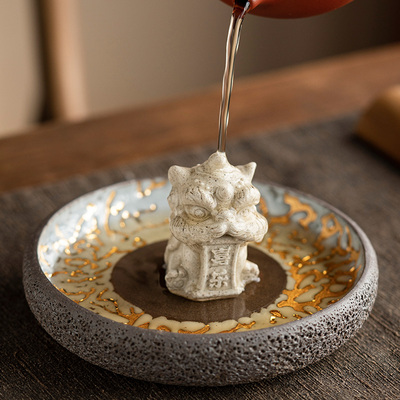 砂陶速干吸水龙摆件醒狮