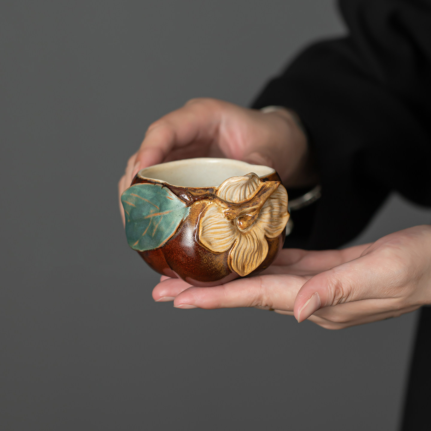 宋朴苏扬烨大师纯手工柿子杯主人杯大吉大利礼盒装柴烧手作茶杯,餐饮具,茶杯,淘宝优惠券,粉丝福利购,淘宝优惠卷