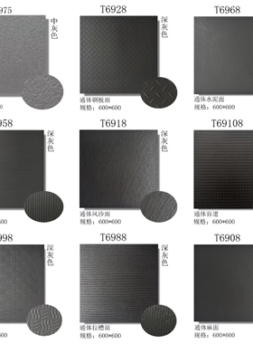 浴室卫生间灰黑色麻面通体防滑地砖别墅阳台走廊门店钢板风沙面砖