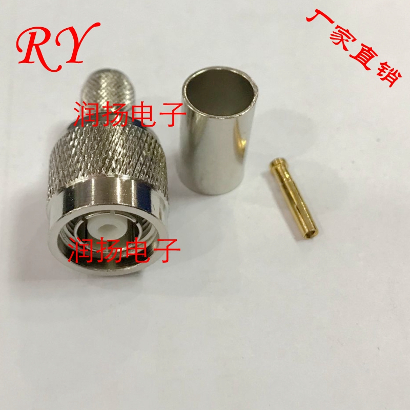 TNC公头冷压反接内螺内孔接线SYV50-5 5DFB RG6 RG304 LMR300 7MM