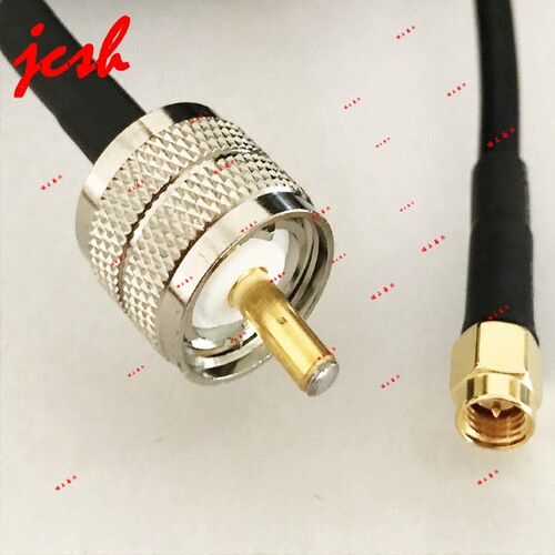 UHF-J PL259公转 SMA公头50-3 M/M RG58/U延长1 2 5米定制连接线