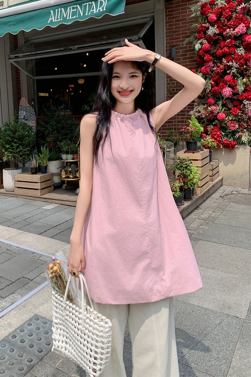 2024夏甜美粉色两穿花苞裙119-8807-P95K148,女装背心吊带,叁秋一裳