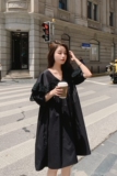 现货2021夏新款镂空花边翻领连衣裙020-119-P95K148，女装连衣裙，叁秋一裳
